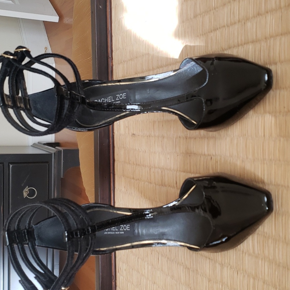 Rachel Zoe black patent leather heels